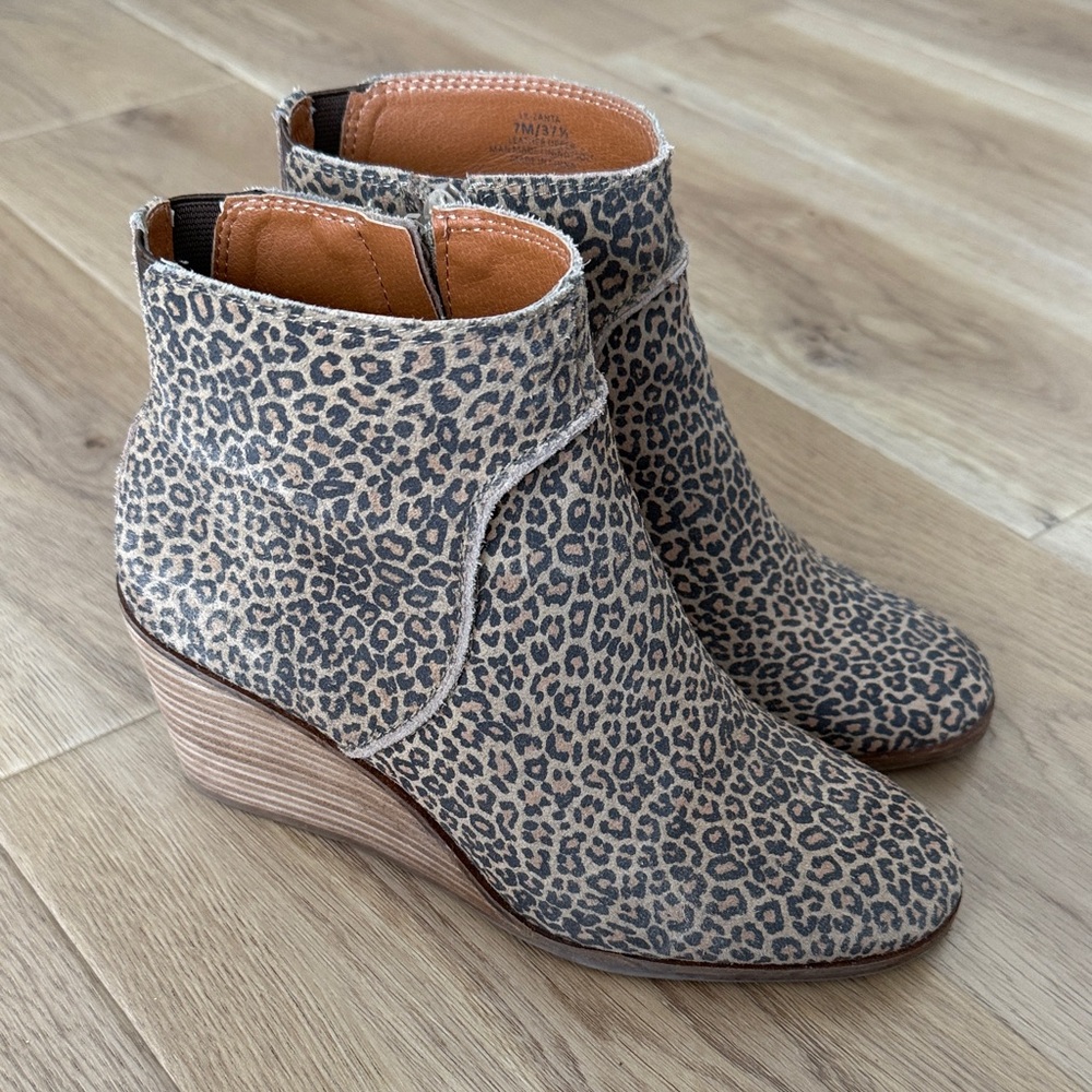 Lucky Brand Leopard Print Ankle Booties